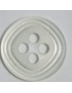 Bouton polyester 4 trous, 13 mm, rond, blanc