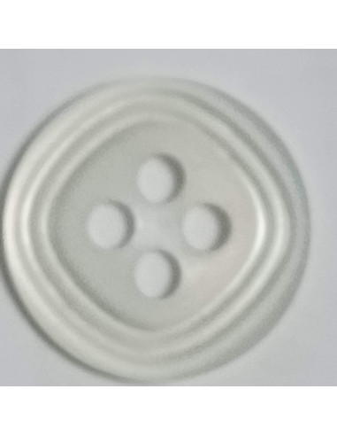 Bouton polyester 4 trous, 13 mm, rond, blanc