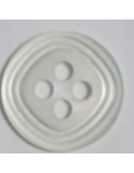 Bouton polyester 4 trous, 13 mm, rond, blanc