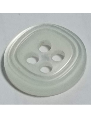 Bouton polyester 4 trous, 13 mm, rond, blanc