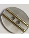 Bouton polyester 2 trous, 11 mm, ovale, gris