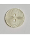 Bouton polyester 2 trous, rond, 13 mm, blanc