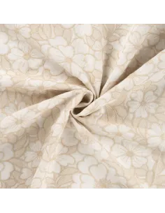 Tissu, Broderie Anglaise Fleurie, Sable Chiné, Laize 130 cm, 100% Coton 169g/m² 2
