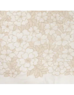 Tissu, Broderie Anglaise Fleurie, Sable Chiné, Laize 130 cm, 100% Coton 169g/m²