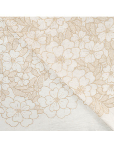 Broderie anglaise de luxe, sable