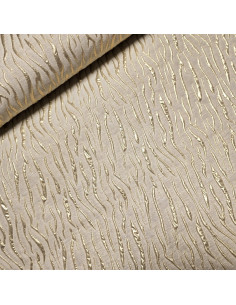 Tissu jacquard, brocard lin, zébré doré