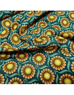 Cretonne de coton, fleurs 70's 2