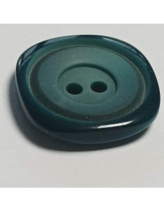 Bouton polyester 2 trous, carré, 25 mm, vert 2