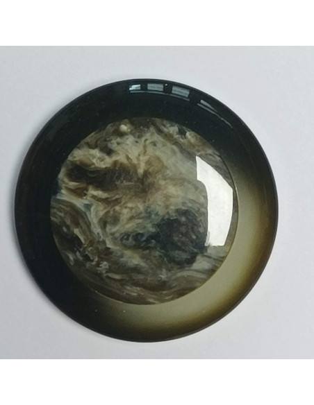Bouton polyester tunnel, rond, 30 mm, vert