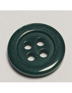 Bouton polyester 4 trous, rond, 12 mm, vert 2