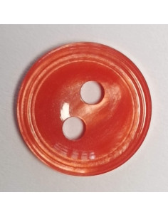 Bouton polyester 2 trous, rond, 12 mm, rose