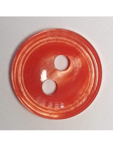 Bouton polyester 2 trous, rond, 12 mm, rose