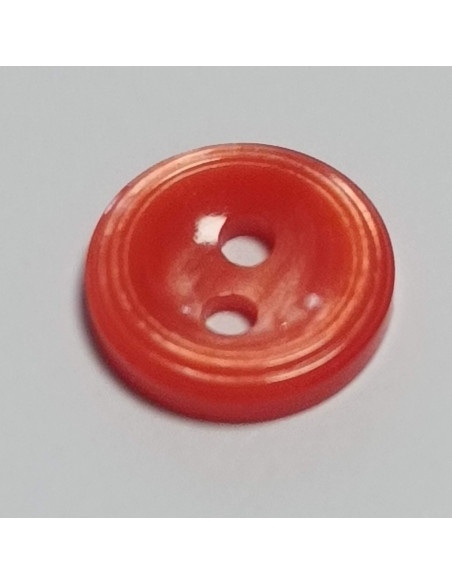 Bouton polyester 2 trous, rond, 12 mm, rose