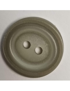 Bouton polyester 2 trous, rond, 14 mm, gris