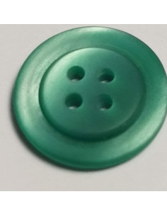 Bouton polyester 4 trous, rond, 14 mm, vert 2