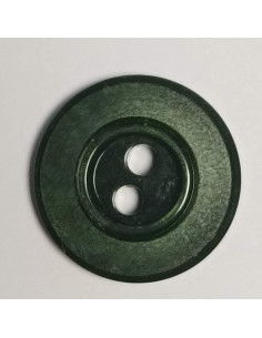 Bouton polyester 2 trous, rond, 13 mm, vert