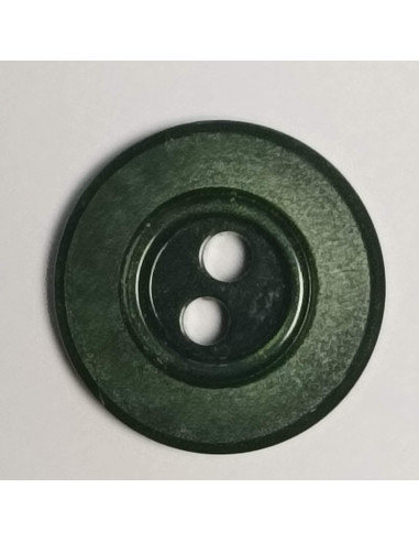 Bouton polyester 2 trous, rond, 13 mm, vert