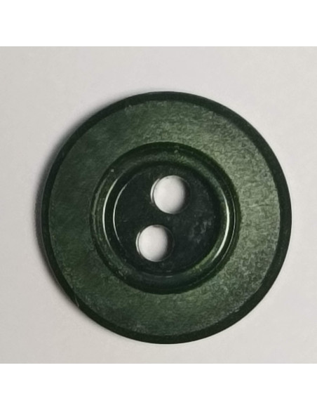 Bouton polyester 2 trous, rond, 13 mm, vert