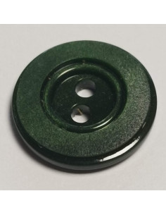 Bouton polyester 2 trous, rond, 13 mm, vert 2