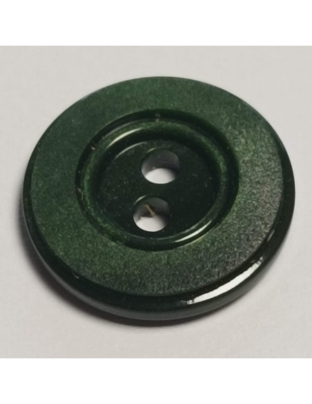 Bouton polyester 2 trous, rond, 13 mm, vert