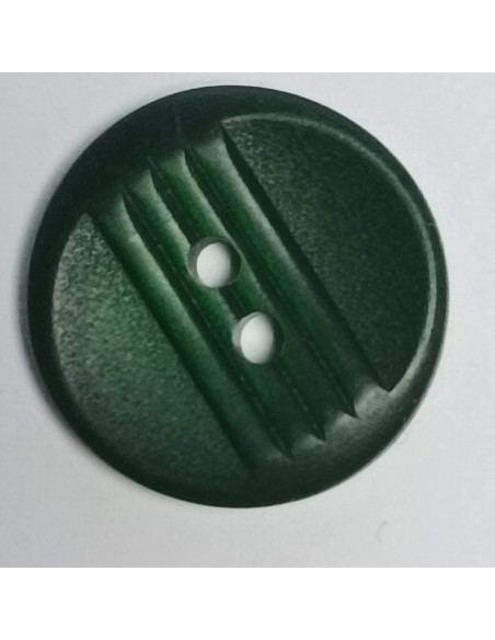 Bouton polyester 2 trous, rond, 17 mm, vert