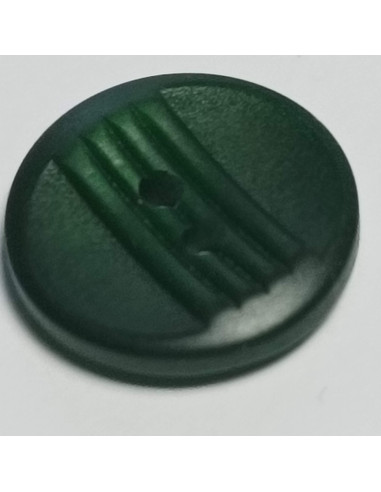Bouton polyester 2 trous, rond, 17 mm, vert