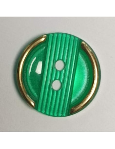 Bouton polyester 2 trous, rond, 12 mm, vert