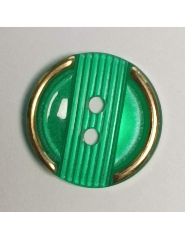 Bouton polyester 2 trous, rond, 12 mm, vert