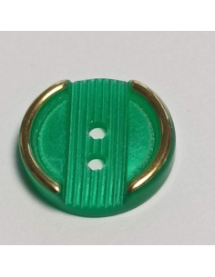 Bouton polyester 2 trous, rond, 12 mm, vert 2