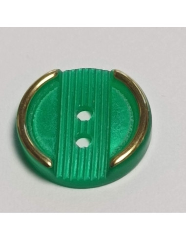 Bouton polyester 2 trous, rond, 12 mm, vert