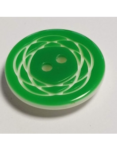Bouton polyester 2 trous, rond, 18 mm, vert 2