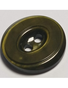 Bouton polyester 2 trous, rond, 17 mm, vert 2