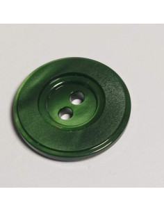 Bouton polyester 2 trous, rond, 17 mm, vert 2
