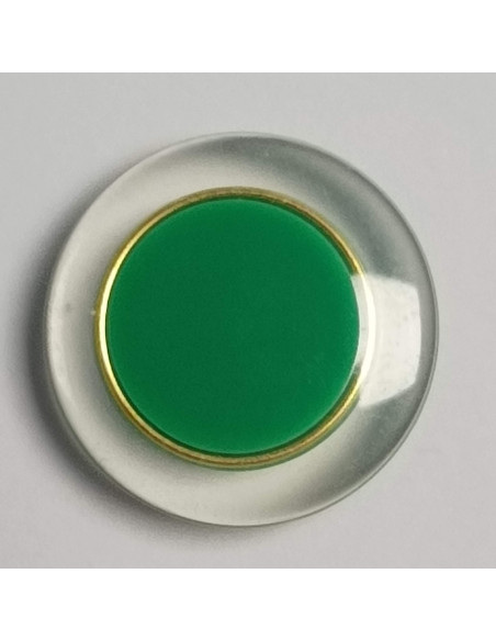 Bouton polyester à pied, rond, 17 mm, vert