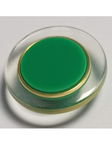 Bouton polyester à pied, rond, 17 mm, vert