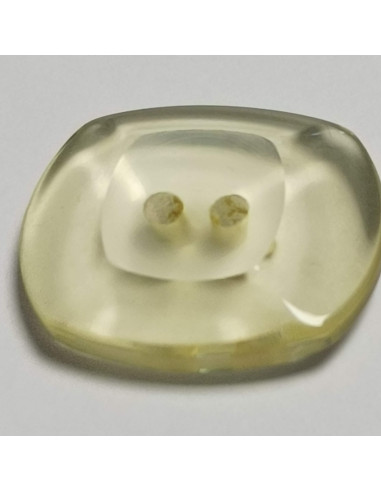 Bouton polyester, 2 trous, rond, 15 mm, vert