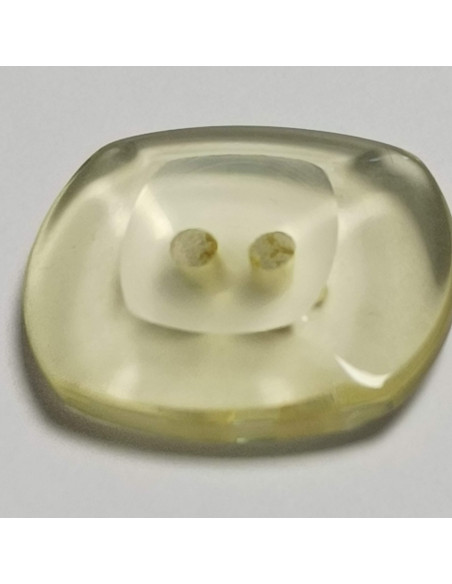 Bouton polyester, 2 trous, rond, 15 mm, vert