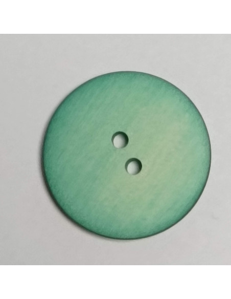 Bouton polyester, 2 trous, rond, 18 mm, vert