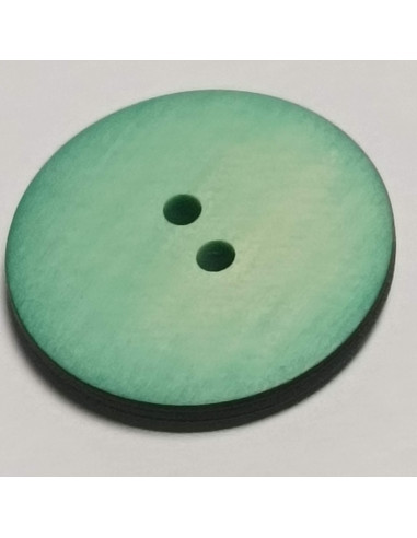 Bouton polyester, 2 trous, rond, 18 mm, vert