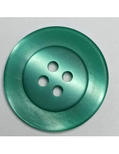 Bouton polyester, 4 trous, rond, 17 mm, vert