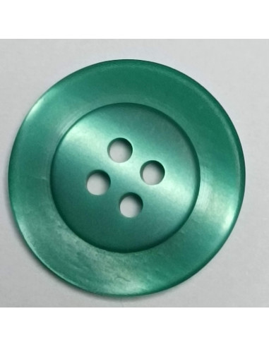 Bouton polyester, 4 trous, rond, 17 mm, vert