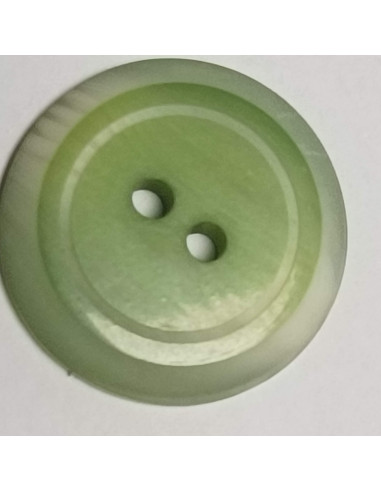Bouton polyester, 2 trous, rond, 22 mm, vert