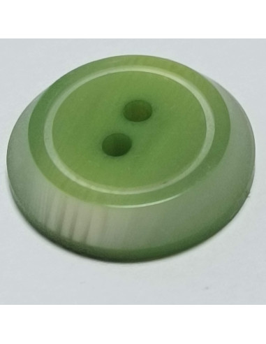 Bouton polyester, 2 trous, rond, 22 mm, vert