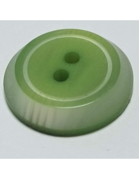 Bouton polyester, 2 trous, rond, 22 mm, vert