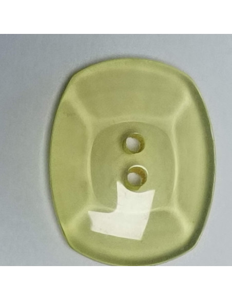Bouton polyester, 2 trous, rectangulaire, 18 mm, jaune
