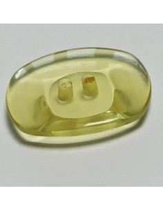 Bouton polyester, 2 trous, rectangulaire, 18 mm, jaune 2