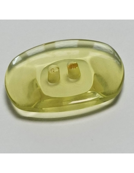 Bouton polyester, 2 trous, rectangulaire, 18 mm, jaune