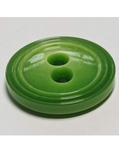 Bouton polyester, 2 trous, rond, 26 mm, vert 2