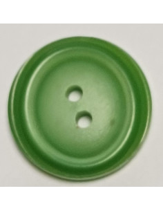 Bouton polyester, 2 trous, rond, 21 mm, vert