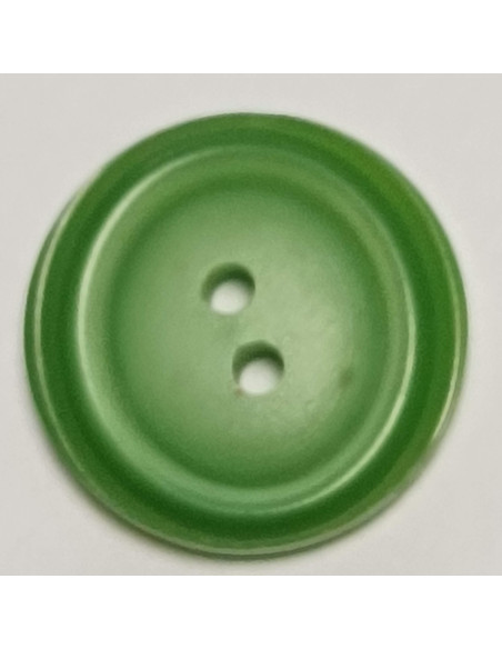 Bouton polyester, 2 trous, rond, 21 mm, vert